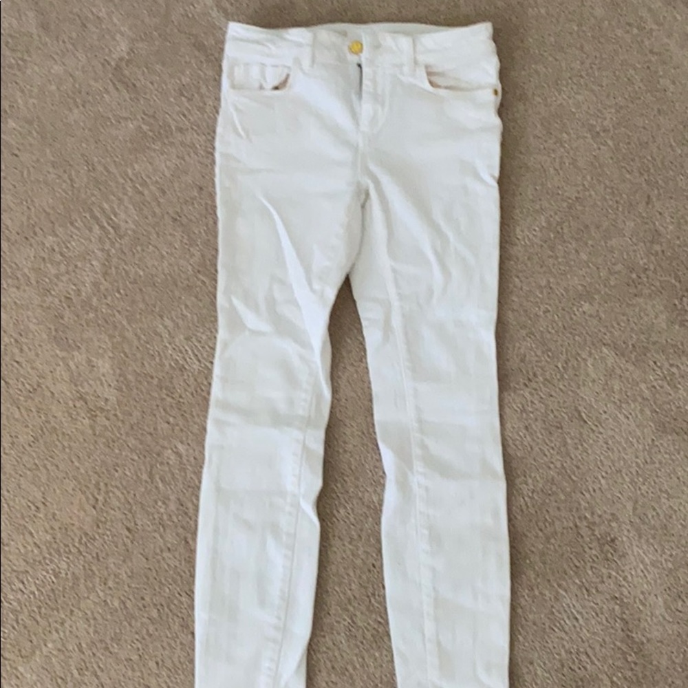 Pilcro and the letterpress script white jeans 26